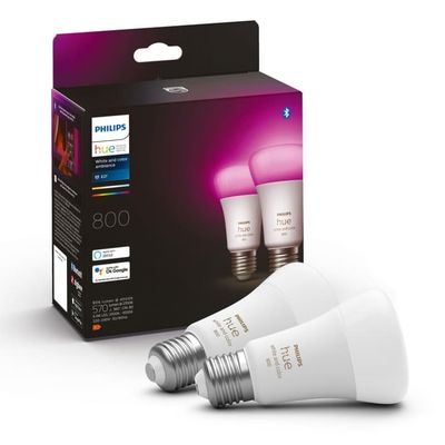 Philips Hue White Colour Ambiance E27 800lm 2-pakning