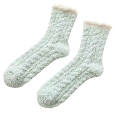 Furry ragg sokker - plysj hot fleece grønn