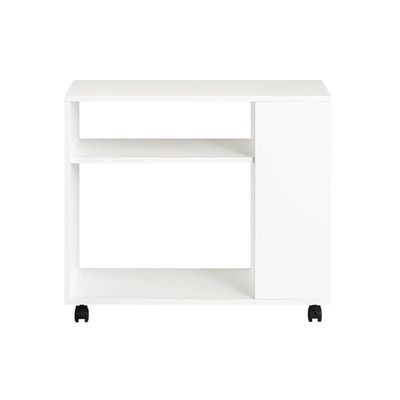SoBuy Lave opholdsborde med hylder Sofabord Inkl. hjul Rullebord Længde 70 cm Bredde 35 cm Højde 60 cm hvid FBT34-W