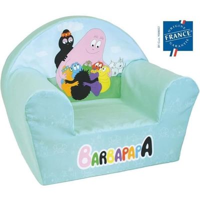 Barnklubbfåtölj - BARBAPAPA - ROLIGT HUS - Tillverkad i Frankrike - 52 x 33 x 42 cm