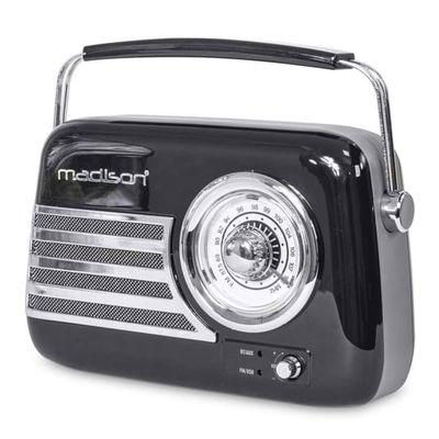 Madison retro radio med Bluetooth og FM (svart)