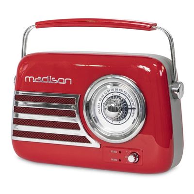 Madison retro radio med Bluetooth og FM (rød)