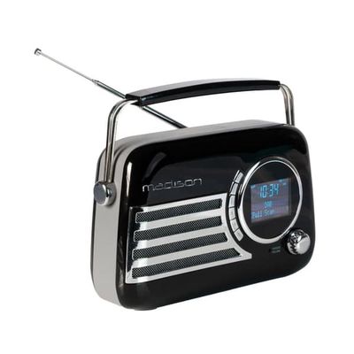 Madison Retro Radio med Bluetooth, FM og DAB (Sort)