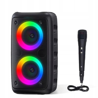 XXL TRÅDLØS BLUETOOTH-HØJTTALER FESTKARAOKE BOOMBOX-MIKROFON