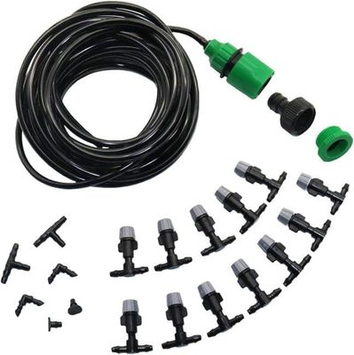 OBOSOE Bevattningssystem med dimningsmunstycken – portabel automatisk bevattning, 12 sprayhuvuden, 10m slang