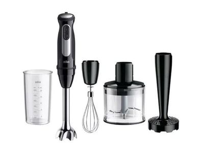 Braun MultiQuick 5 Pro, Stav Mikser, 0,6 l, 1,2 m, 1000 W, Sort, Sølv