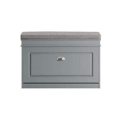 SoBuy Skobænk med hynde 75x24x51cm – Entrébænk med Skohylde | Grå FSR82-L-HG