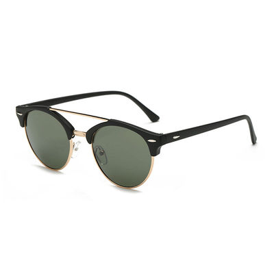 Black Sunglasses Clubmaster Luxury Green Glass + Senile Sist