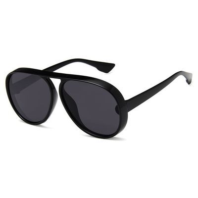 Black Aviator Pilot Solbriller Dark Glass + Senile String