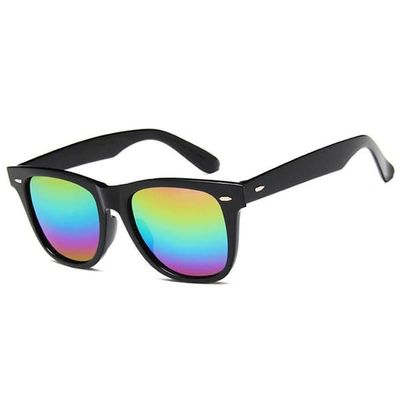 Black Wayfarer solbriller Multi -Far Mirror Glass + Senile Cord