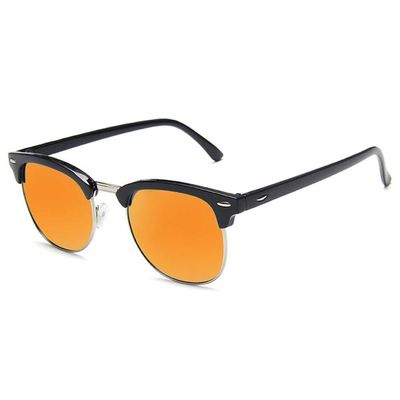 Black Clubmaster solbriller Red Mirror Glass + Senile ledning