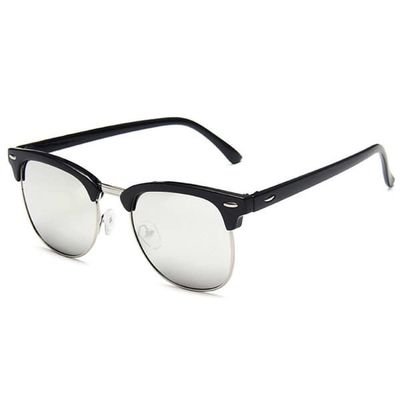 Black Clubmaster solbriller sølv spejlglas