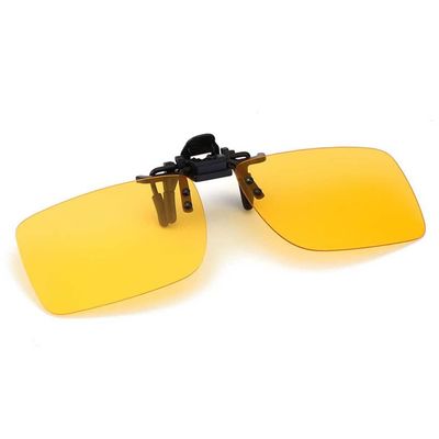 Clip-on solbriller gult glas 40x58mm nattsyn