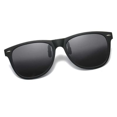 Polariseret Wayfarer Clip On Solbriller Flip Up Sort