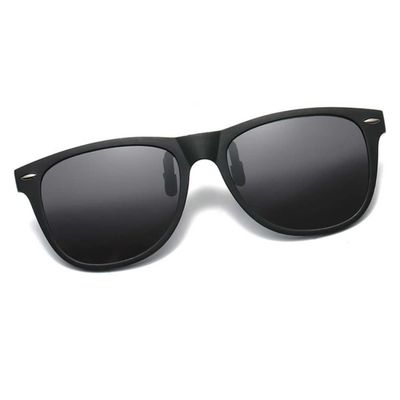 Polariseret Wayfarer Clip On Solbriller Flip Up Sort
