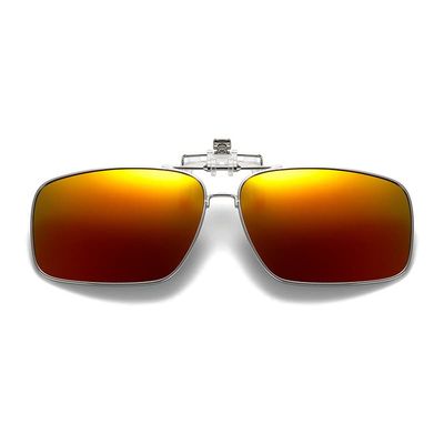 Foldbare metal clip-on solbriller Flip Up Red