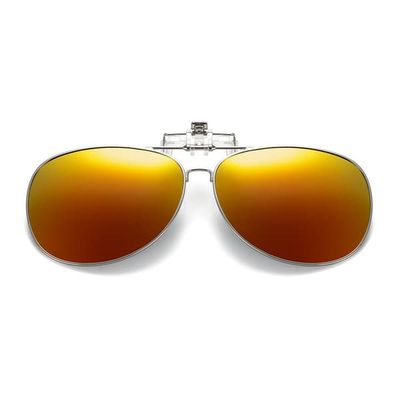 Flip Up Polarized Pilot Clip-On solbriller Metal Red