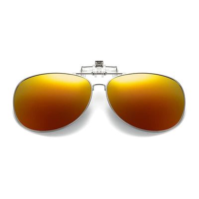 Flip Up Polarized Pilot Clip-On solbriller Metal Red