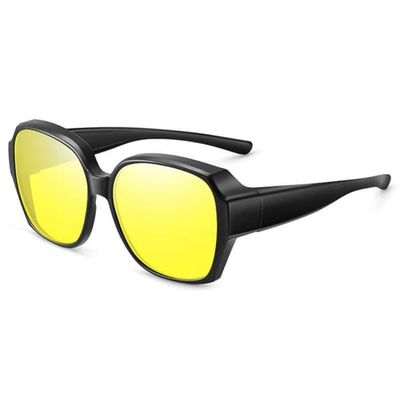 Polariserte soldekker solbriller over briller Gul nattsyn