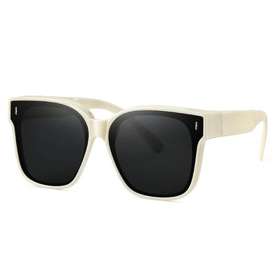 Sammenleggbare soldekker solbriller over briller Beige