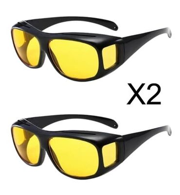 2 x Mørke briller for bilkjøring - Night Vision Glasses UV400 protection - Solbriller