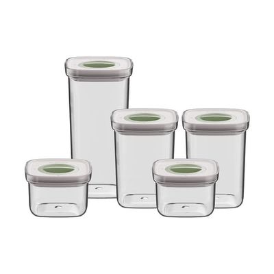 BergHOFF 5-delars Smart Seal Matldeset - 2x 0,4L, 2x 1L, 1x 1,6L Stapelbara Ldor