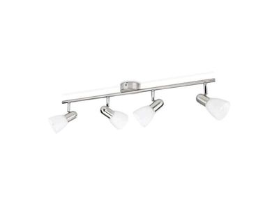 Philips Essentials Burlap-spotlys til tak/vegg, 4 stk., Spotlight på skinne, E14, 4 ampuller, LED, 220-240 V, Kromfarget