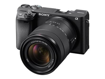 Sony a6400 ILCE-6400M - Digitalkamera - speilløst - 24.2 MP - APS-C - 4K / 30 fps - 7.5optisk x-zoom E 18-135 mm OSS-linse - Wi-Fi, NFC, Bluetooth
