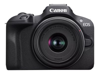 Canon EOS R100 - Digitalkamera - speilløst - 24.1 MP - APS-C - 4K / 29.97 fps - 2.5optisk x-zoom RF-S 18-45 mm F4.5-6.3 IS STM linse - Wi-Fi, Bluetoo