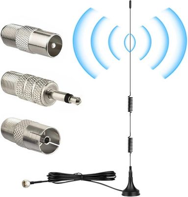FM-radioantenndipol: Teleskopisk radioantenn med magnetstativ och förlängning för DAB FM-radiostereomottagare AV Audio Video Hemmabio