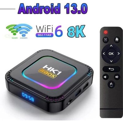 Smart IPTV-box HK1 RBOX-K8 RGB-ljus Android 13 TV-box RK3528 4GB RAM 32GB ROM 8K Multimedia Netflix Youtube