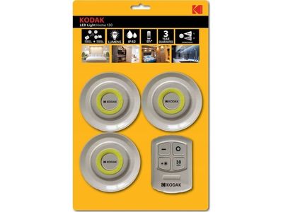 Kodak 3x lamper Trådløse lamper Fjernkontroll Timer Kodak Home 130