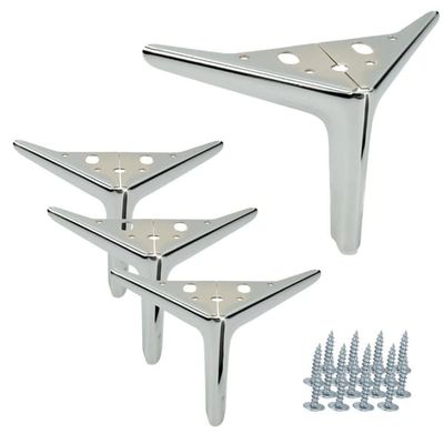 4x Elegant Anchor møbelben, sølvkrom, højde 12 cm