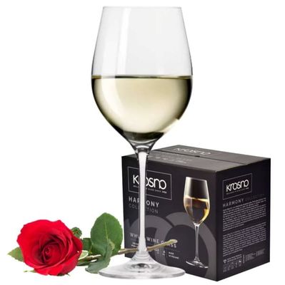 Krosno 6x430ml glas för VIT RÖTT VIN KRISTALLINT GLAS NICE