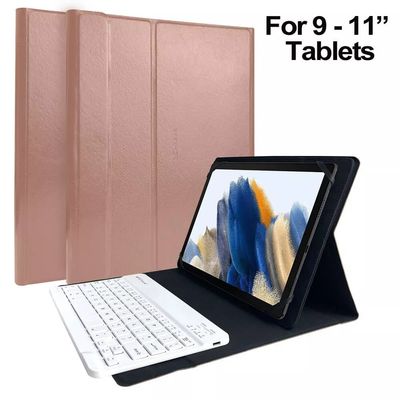 Rose Gold Leather Case & White Bluetooh Keyboard for Samsung Galaxy Tab S10 FE 10.9″