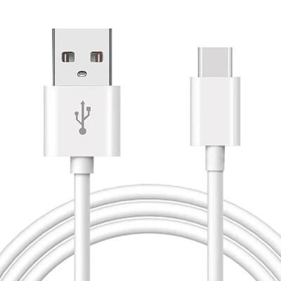 USB-A till USB-C Kabel – Ladd & Sync för S10 och fler - 1 Meter Vit