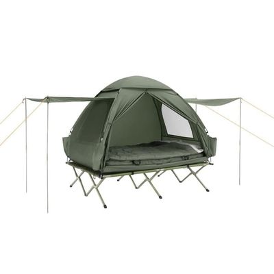 SoBuy 7-i-1 Camping Telt – Til 2 Personer | 193x145x185cm Grøn OGS32-GR