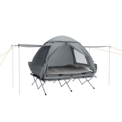 SoBuy 7-i-1 Camping Telt – Til 2 Personer | 193x145x185cm Grå OGS32-L-HG