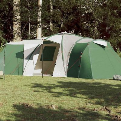 vidaXL Kuppeltelt for camping 12 personer grønn vanntett