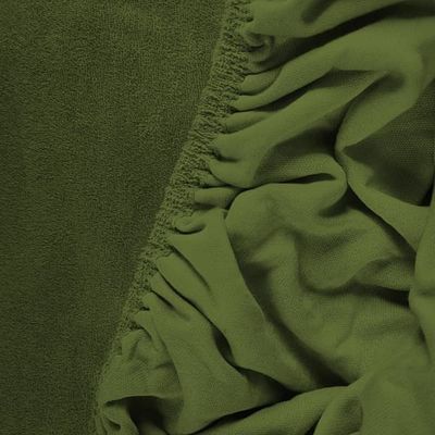 Dra-på-lakan 90x200 frotté elastiskt anti-noppigt khaki PL