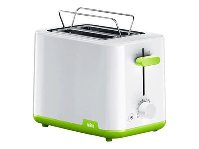 Braun Breakfast1 HT1010GR - Brødrister - 2 skive - 2 Spor - hvit/grønn