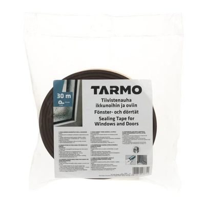 Tetningslist for vinduer og dører P-profil 30 m brun – selvklebende