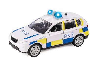 Leksaker Leksaksbil Cars Bilar Bil Police - Polisbil 12cm B Light & Sounds