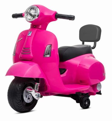 Barnskoter Vespa med batteri och ryggstöd rosa Sun Baby