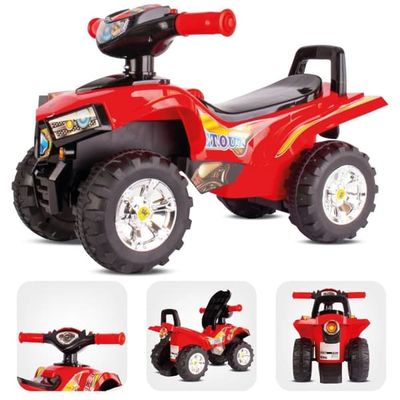 Sun Baby quad-gåbil til børn, rød - lyd og lys, 12 m+, max 25 kg, opbevaring