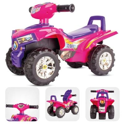 Sun Baby gåbil quad til barn, pink - lyd og LED, 12 m+, bæreevne 25 kg, opbevaring