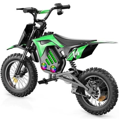 iScooter A14 elektrisk motorcykel för barn 500W, 36V 5.2Ah batteri, topphastighet 27km/h, räckvidd 19-22km, 14 tum allterrainsdäck, LED-skärm