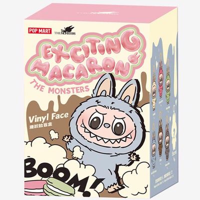 1 kpl POP MART Labubu The Monsters Spennende Macaron Plysjfigur leketøy Blind Box (tilfeldig farge, 17 cm, 1 pakke)