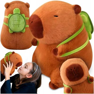 Kapybara Kapybara-pehmolelu repulla ja kilpikonnapehmolelulla 25 cm