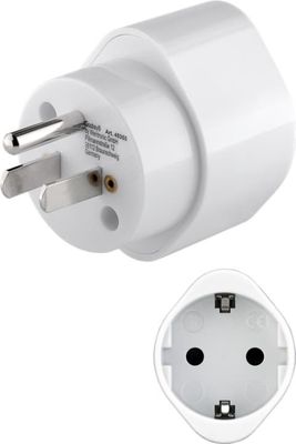 Goobay AC-adapter USA/Japan, hvit stikkontakt med jording (type F, CEE 7/3) > amerikansk/japansk støpsel (type B, NEMA 5-15, 3-pinners)